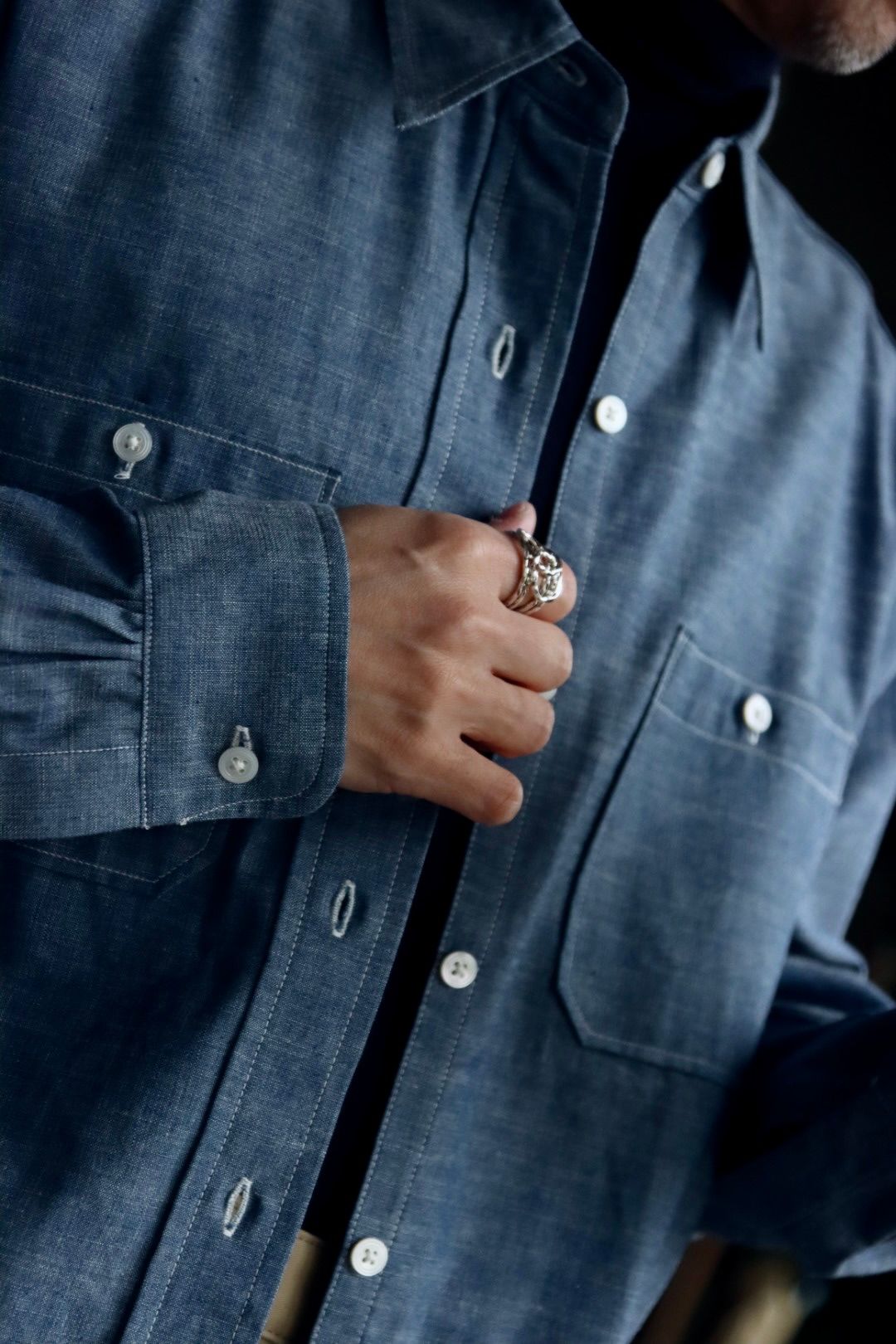 A.PRESSE アプレッセ23SSシャツ Rigid Chambray Shirtスタイル A.PRESSE アプレッセ23SSシャツ Rigid Chambray Shirtスタイル
