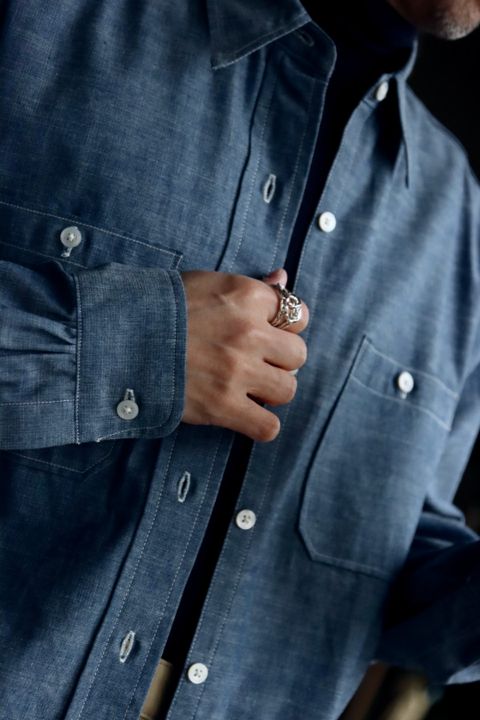 A.PRESSE アプレッセ23SSシャツ Rigid Chambray Shirtスタイル