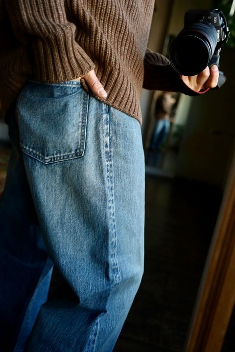 A.PRESSE No.22 Washed Wide Denim Pantsスタイル