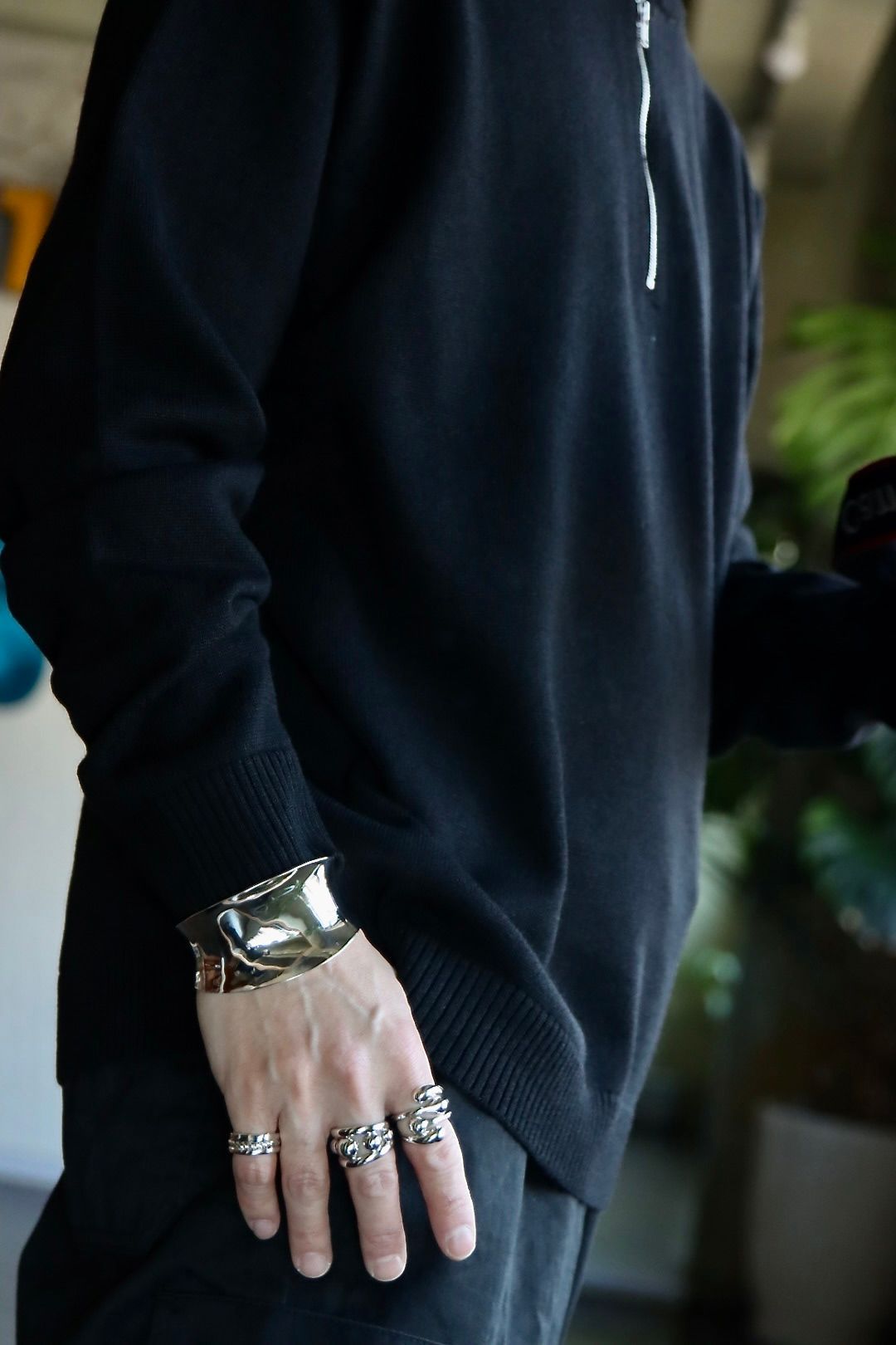 ATON エイトン 23SS WOOL WASHI HALF ZIP SWEATERスタイル
