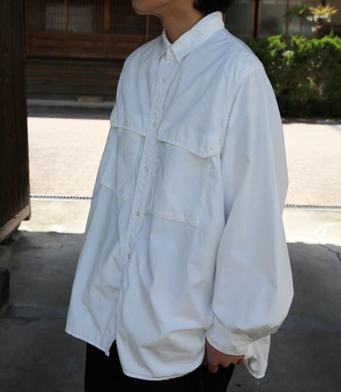 Graphpaper Garment Dyed Poplin Umbrella Yoke Shirt(GM211-50032) style. 2021.04.26.