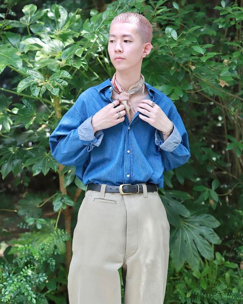 A.PRESSE アプレッセ 23AW Washed Denim shirtスタイル