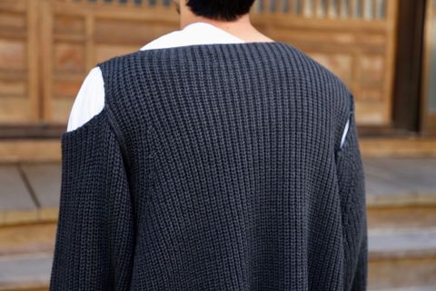 sulvam Slit over knit"GRAY"Style.2020.8.3.