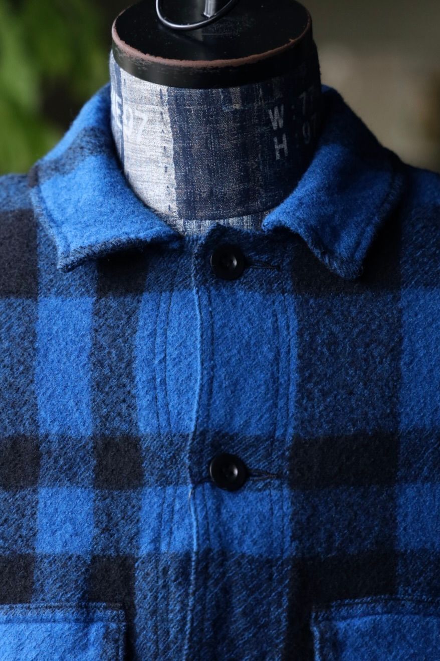 ジュンヤワタナベマン FILSON Wネームウールチェックジャケット(WP-J009-051)BLUE/BLACK☆8月9日(土)発売！