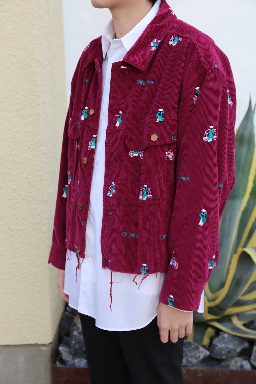 doublet VETNAM EMBROIDERY COURDUROY JACKET PINK style.2020.11.22.