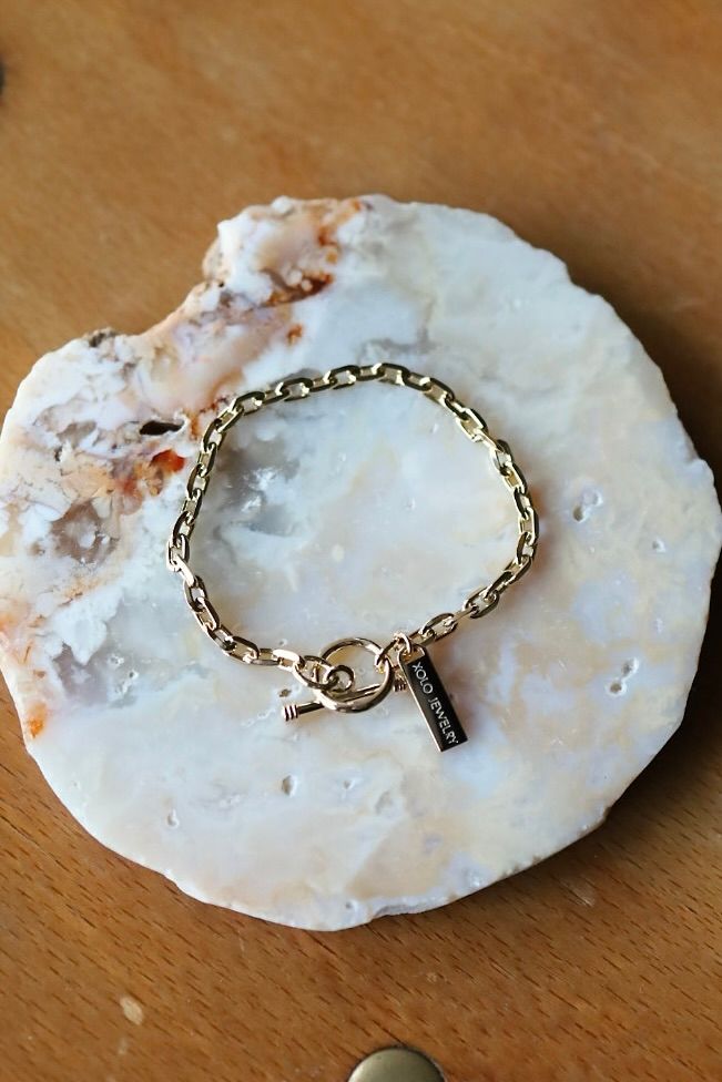 XOLO JEWELRY ブレスレット /Oval Cut Link Bracelet-4mm-Gold-(XOB117)★11月15日(土)再入荷！