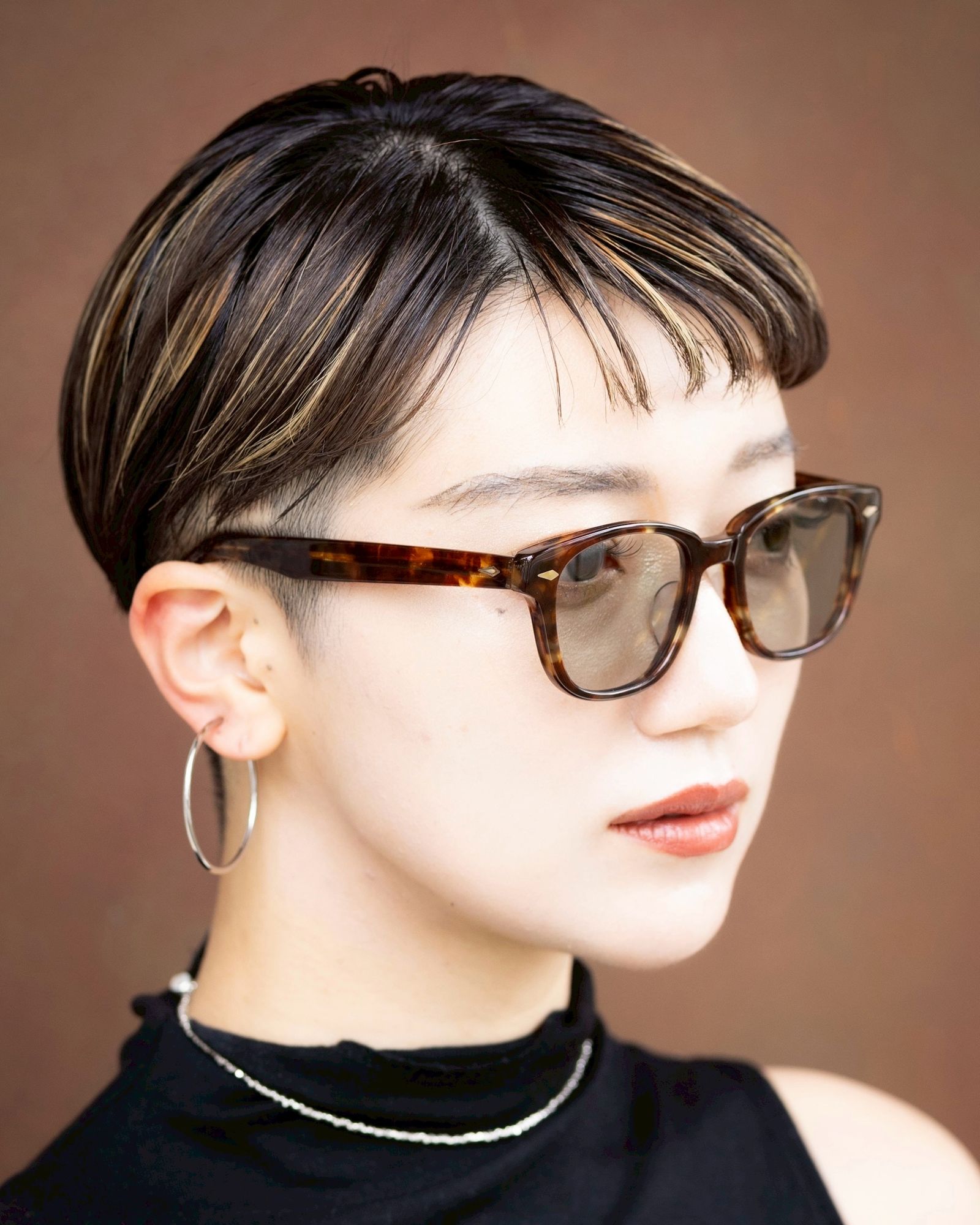 ノチノオプティカル "SANSUI" #3. RICH AMBER × GREY GREEN to D.GREY(調光モデル)