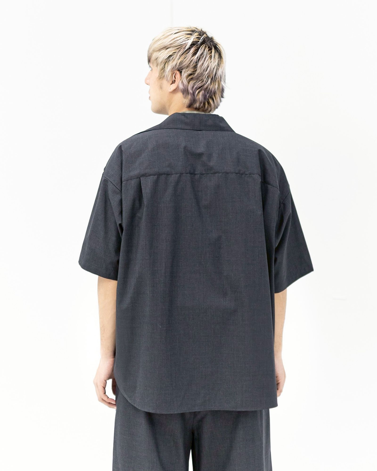 Graphpaper 26SS Fine Wool Heather S/S Skipper Shirt(GU261-50321)CHARCOAL☆2月21日(土)発売！