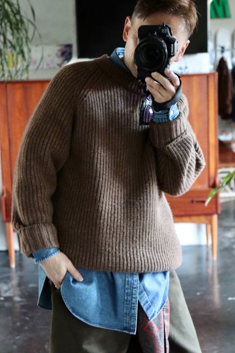 A.PRESSE BD Denim Shirt(22SAP-02-03H)INDIGO style.