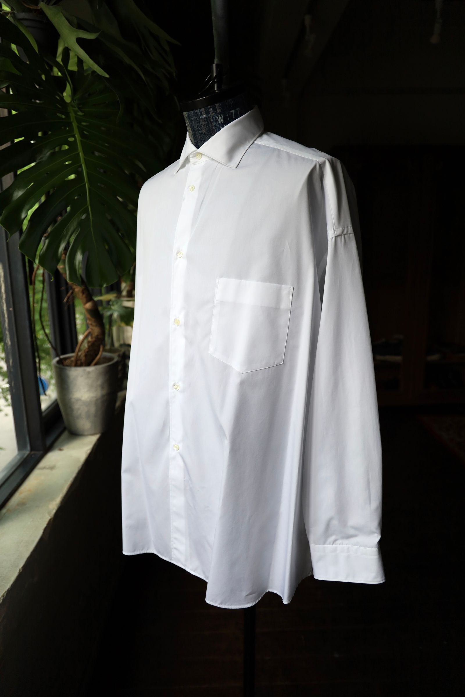graphpaper ホワイト オーバーサイズ　シャツ Graphpaper (グラフペーパー) Oxford Oversized Band Collar