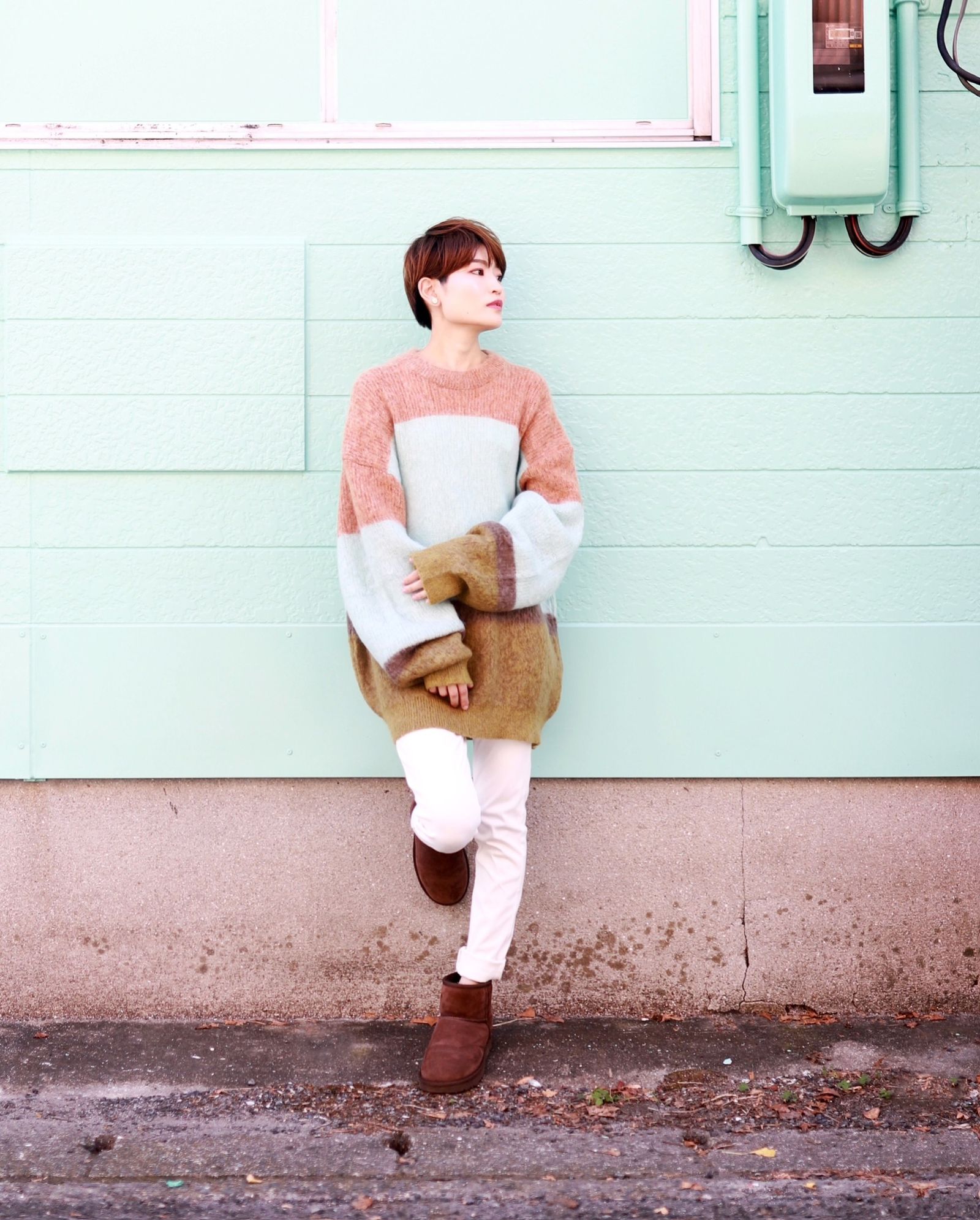 YOKE 新作MOHAIR BORDER CREWNECK SWEATER style.2023.9.2 YOKE 新作MOHAIR BORDER CREWNECK SWEATER style.2023.9.2