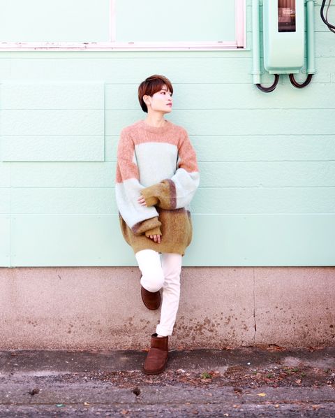 YOKE 新作MOHAIR BORDER CREWNECK SWEATER style.2023.9.2