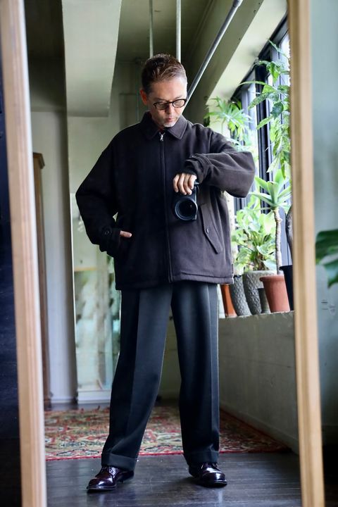 COMME des GARCONS HOMME 26FW ウールライトリバーシブルキルティングジャケット"BROWN"スタイル