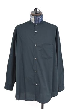 グラフペーパー シャツ Broad L/S Oversized Band Collar Shirt(GM261-50002B)BLACK☆2月14日(土)発売！