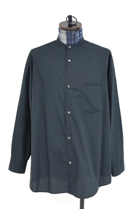 グラフペーパー シャツ Broad L/S Oversized Band Collar Shirt(GM261-50002B)BLACK☆2月14日(土)発売！