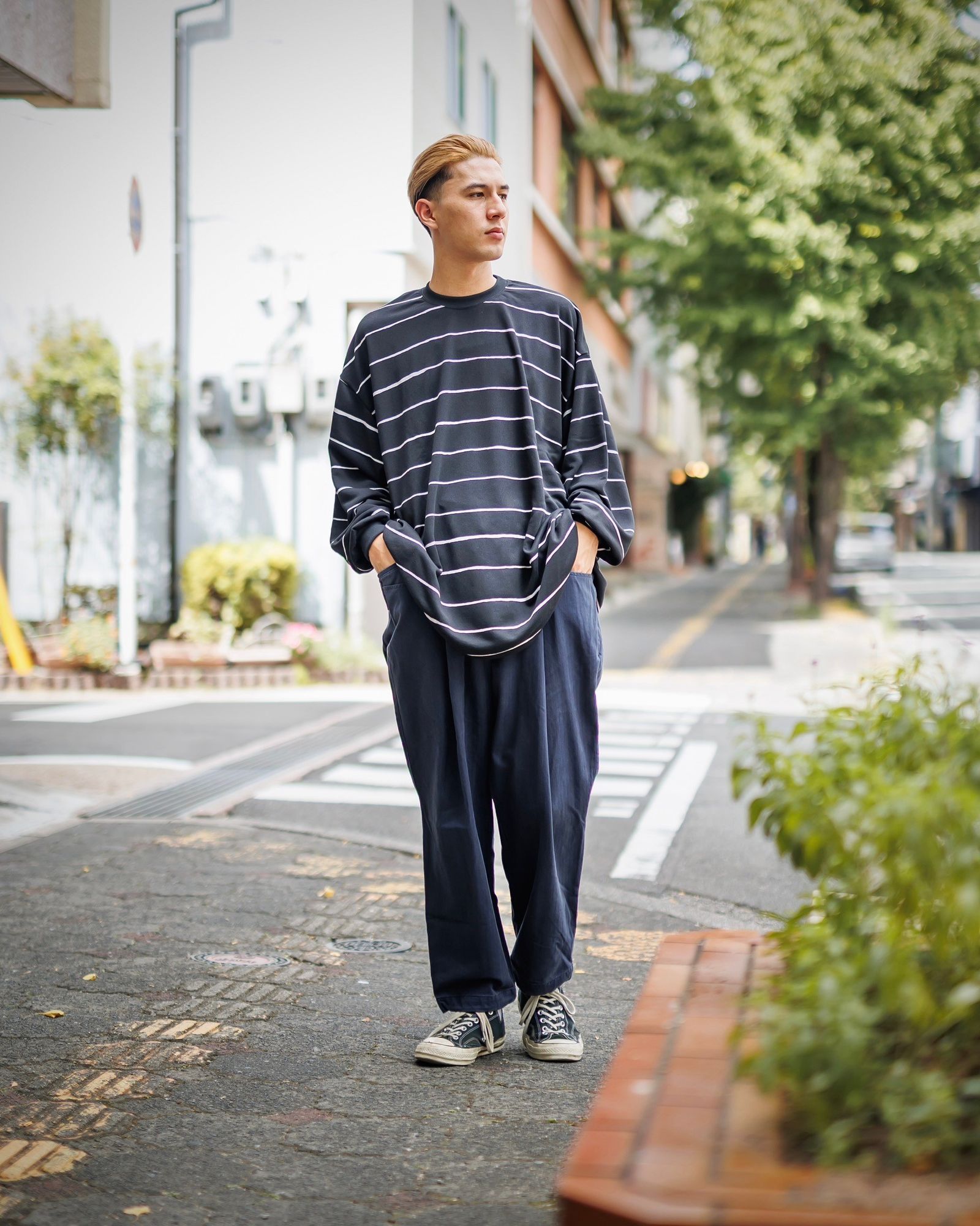 Stripes For Creative SUPER BIG WIDE SIDE STRIPE TECH LS TEE スタイル9月21日新作発売！  | 5423 | mark