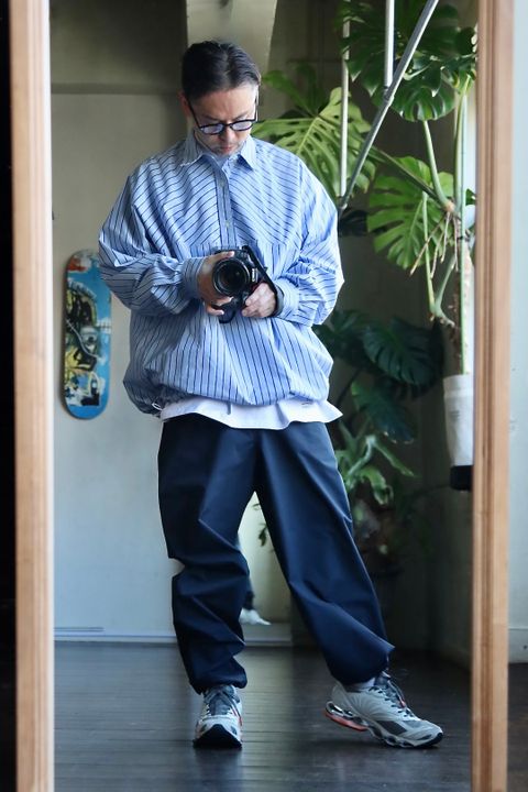 FreshService CORPORATE STRIPE ANORAK SHIRTスタイル