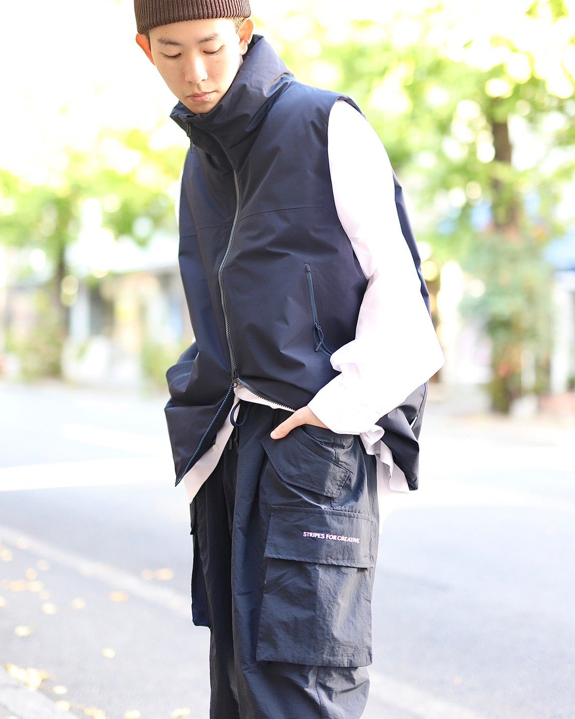 STRIPES FOR CREATIVE FW23 SUPER WIDE CARGO PANTSスタイル