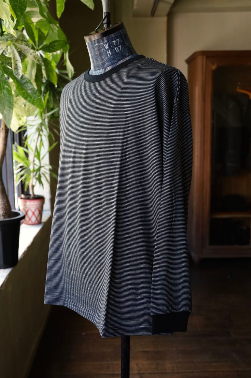 グラフペーパー 25AW Wool Border L/S Tee(GU253-70230B)BLACK×GRAY☆9月6日(土)発売！