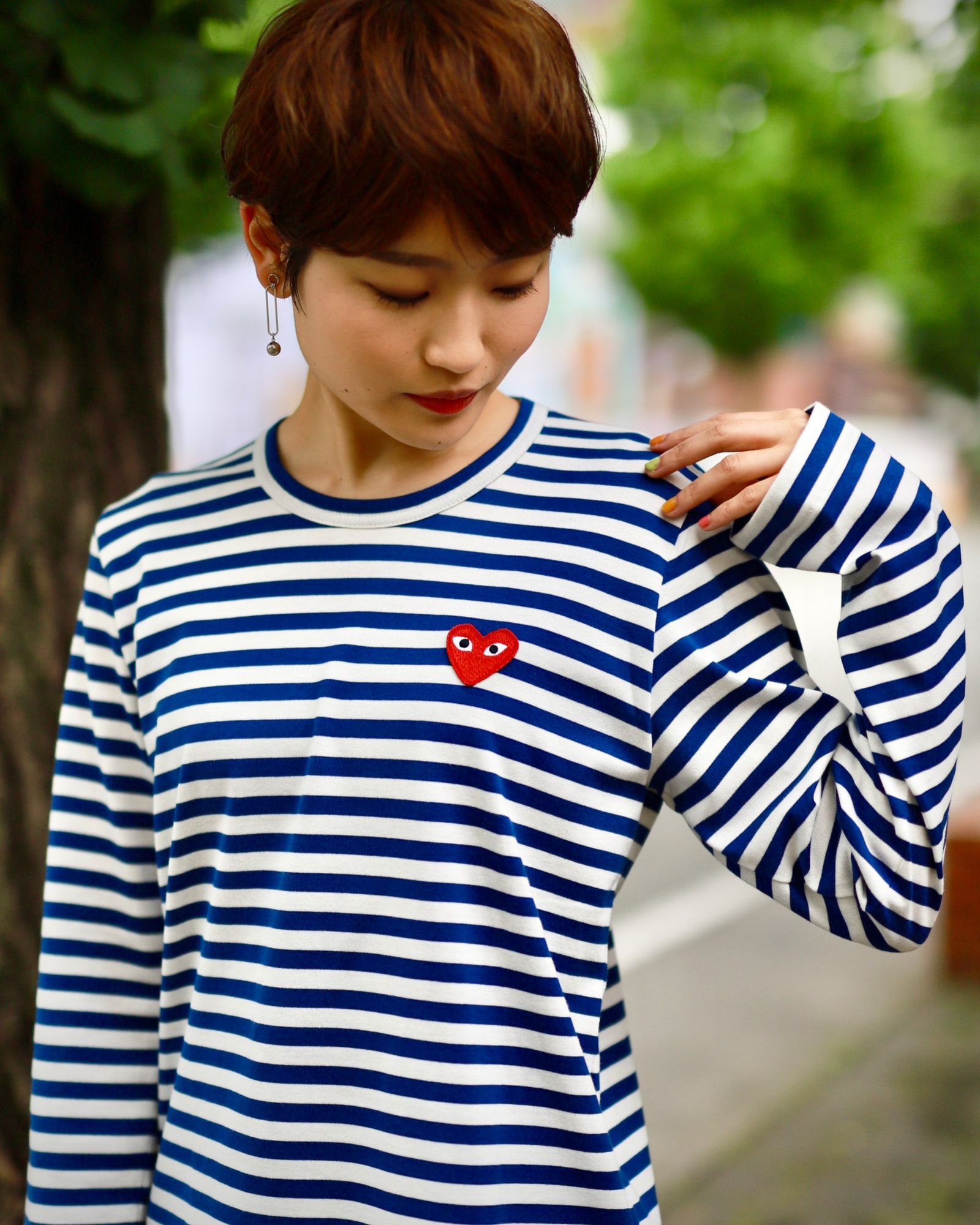 PLAY COMME des GARCONS レディース Striped T-Shirt style.2023.6.3