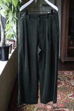 グラフペーパー 25AW Suvin Corduroy Wide Straight Trousers(GU253-40366)GREEN☆10月4日(土)新作発売！