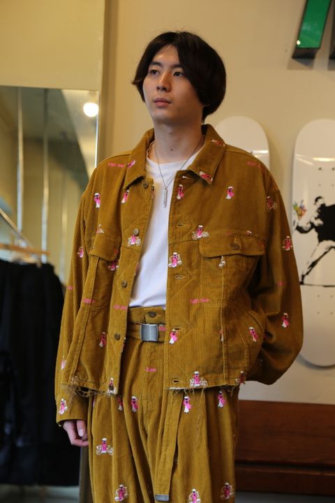 VETNAM EMBROIDERY COURDUROY JACKET & VETNAM EMBROIDERY WIDE TAPERED TROUSERSセットアップスタイル.2020.9.12.