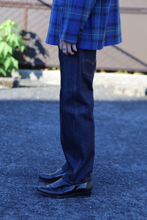 JUNYA WATANABE COMME des GARCONS MAN 綿デニム×ウールツイードLevi′s Wネームデニムパンツ Style.2020.8.30.