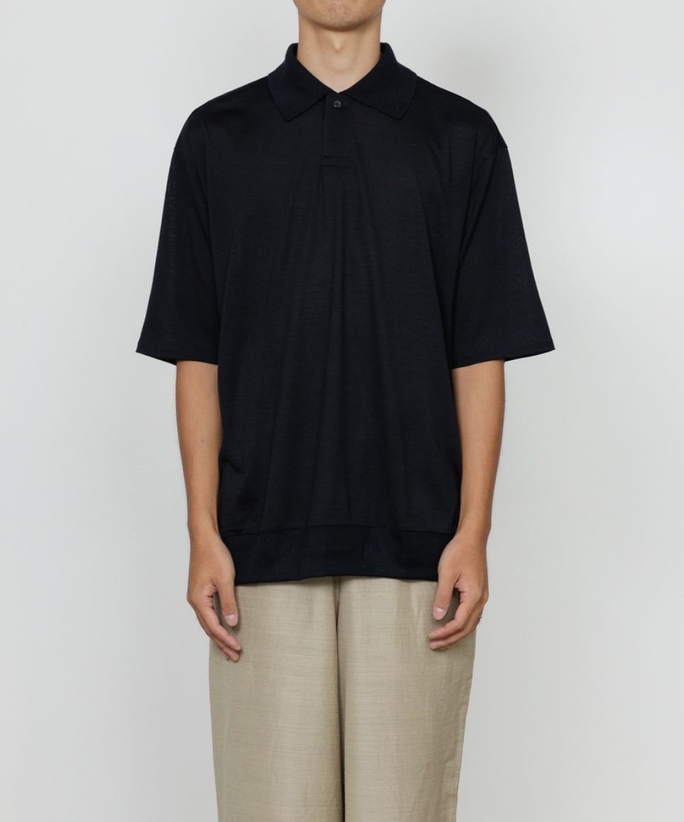 マーカ 26SS ワンボタンポロTシャツ ONE BUTTON POLO TEE S/S(M26A12CS01B)BLACK☆新作発売！
