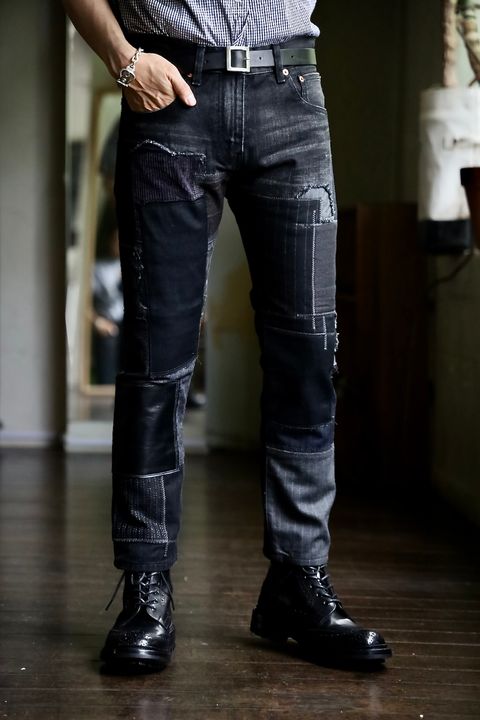 JUNYA WATANABE MANパッチワークMIXデニムパンツスタイル.2024.8.19.