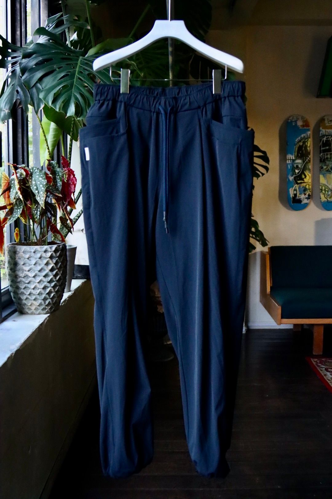 S.F.C WIDE TAPERED EASY PANTS NYLON Navy-