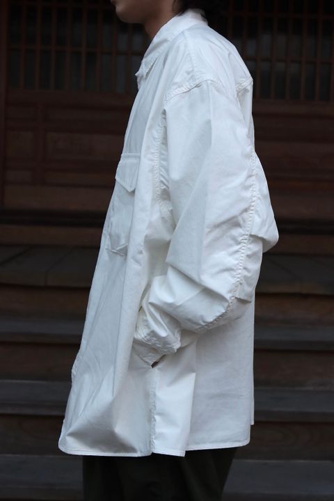 Graphpaper 22SS Garment Dyed Poplin Fatigue Shirt"WHITE"style.2022.2.5.