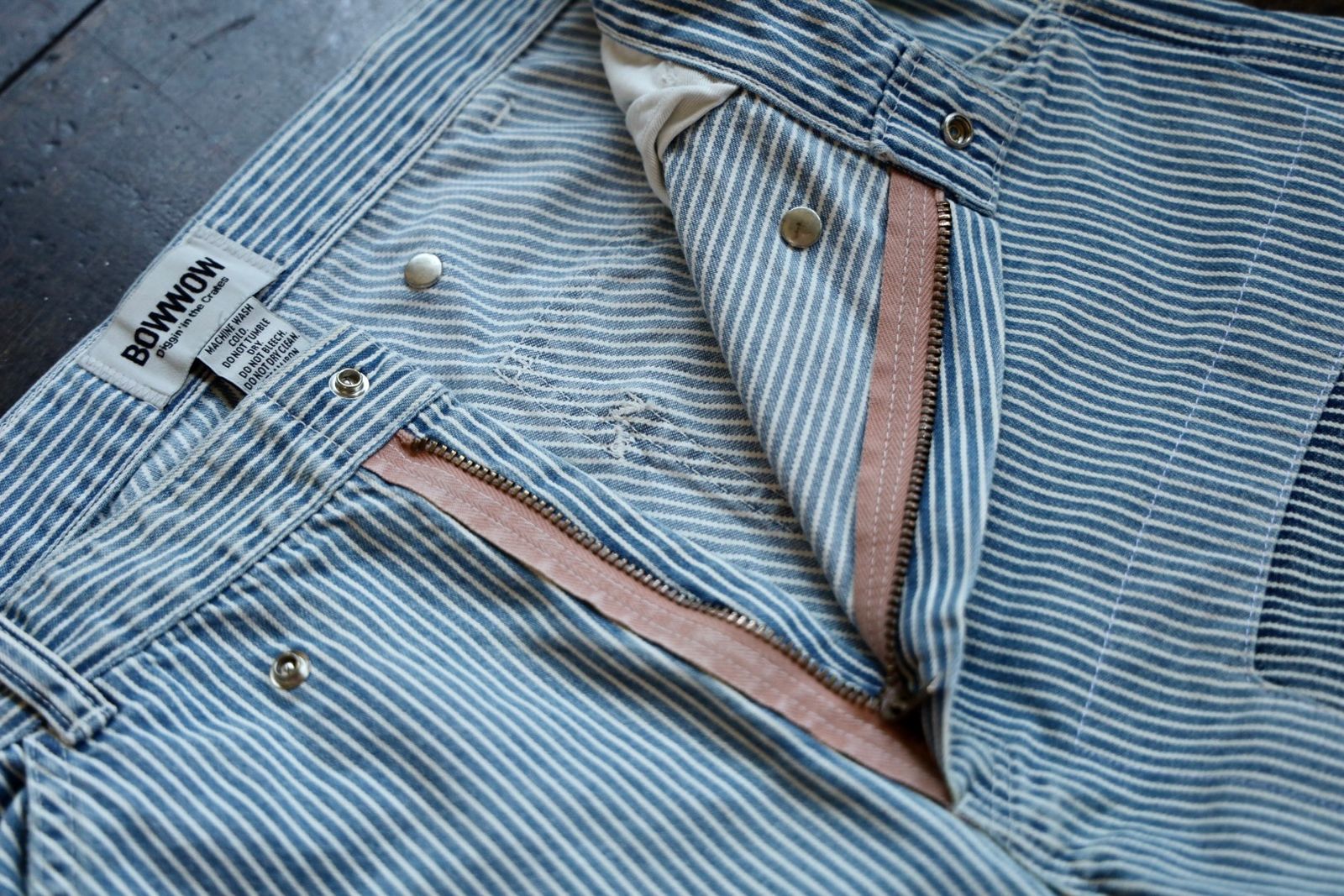BOW WOW バウワウ HICKORY PAINTER PANTS with SEPARATE APRON(BW251-HPPA)HICKORY STRIPE AGING