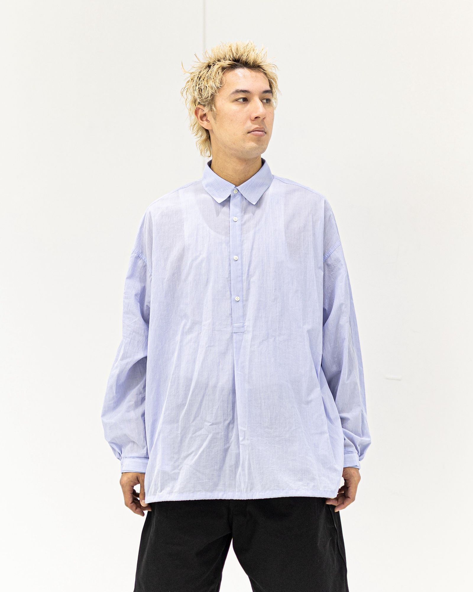 グラフペーパー 26SS Seersucker Pullover Shirt(GU261-50445)BLUE☆4月4日(土)発売！