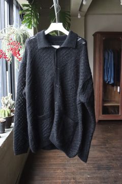 YOKE ヨーク24SS SILK MOHAIR BUTTONED CARGIGAN(YK24SS0670S)BLACK