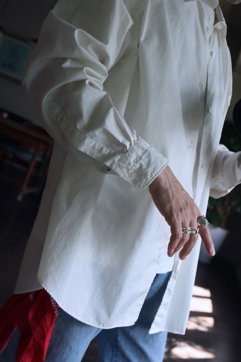 A.PRESSE Regular Collar Shirt"BEIGE"スタイル.2022.8.1.