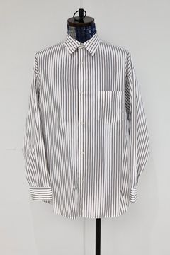 グラフペーパー 25AW SIDOGRAS Stripe  L/S Oversized Regular Collar Shirt(GM254-50025STB])BROWN STRIPE☆10月25日(土)発売！