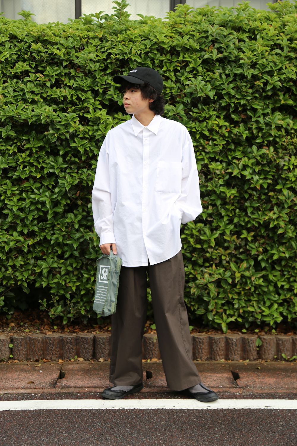 Graphpaper Broad L/S Oversized Regular Collar Shirt(GM212-50110B