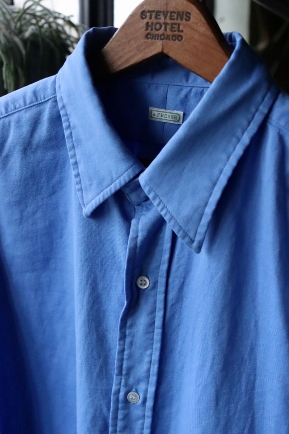 アプレッセ Double Weave TwillRegular Collar Shirt (24SAP-02-03H)BLUE - 1(S)