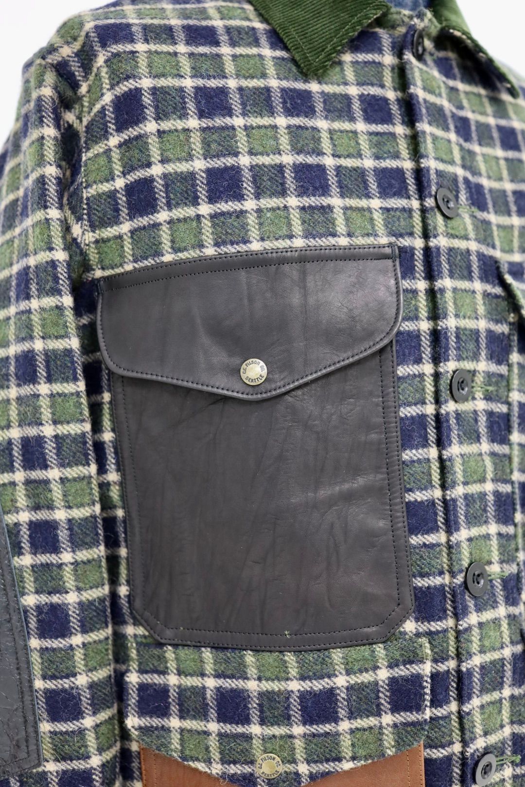 ジュンヤワタナベマン 25AW FILSON Wネーム ウールナイロンチェックレザージャケット(WP-J018-051)☆11月1日(土)発売!