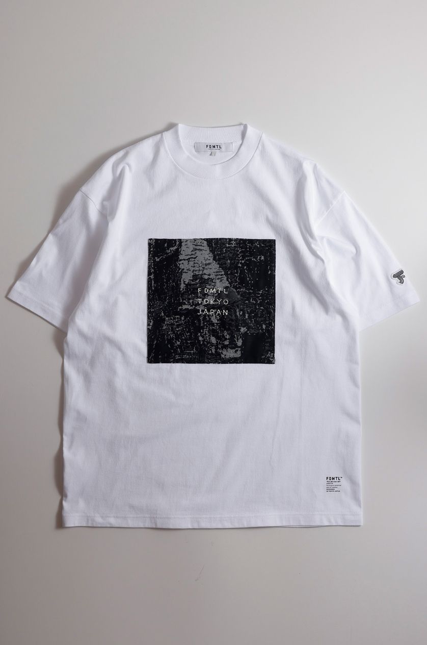 ファンダメンタル Tシャツ SQUARE JACQUARD TEE(FA25/TE15)WHITE