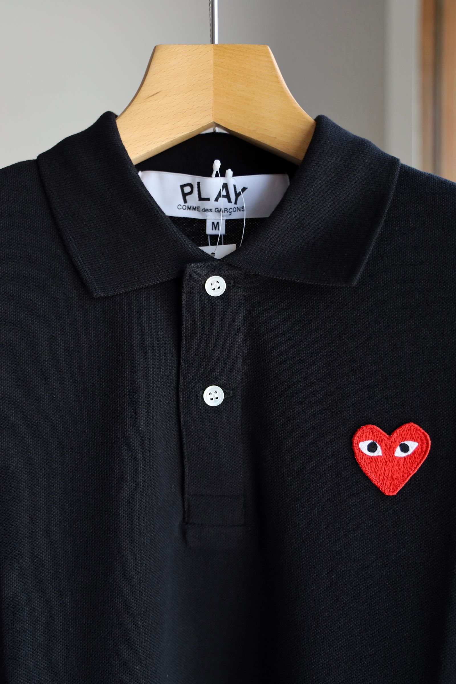 PLAY COMME des GARCONS ポロシャツ(ブラック×ブラックハート