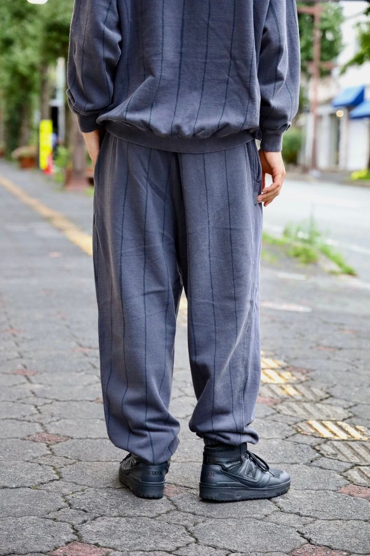 S.F.C 25FW エスエフシー STRIPE WIDE SWEAT PANTS (DISCHARGED)(SFCFW25CS05)NAVY☆9月20日(土)発売！