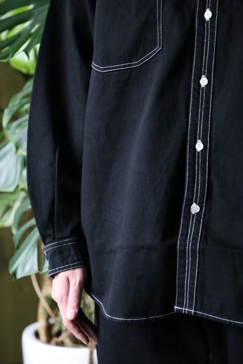 Graphpaper Denime Regular Collar Shirt (GM213-50077B) style.2021.8.22