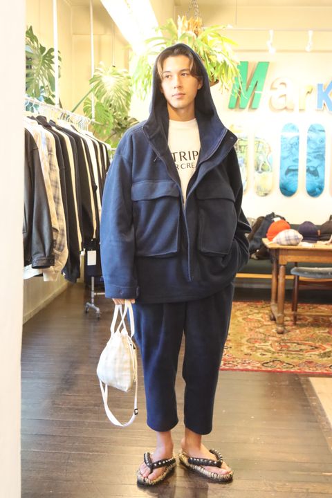 S.F.C 新作FLEECE HOODIE JACKET"NAVY"スタイル