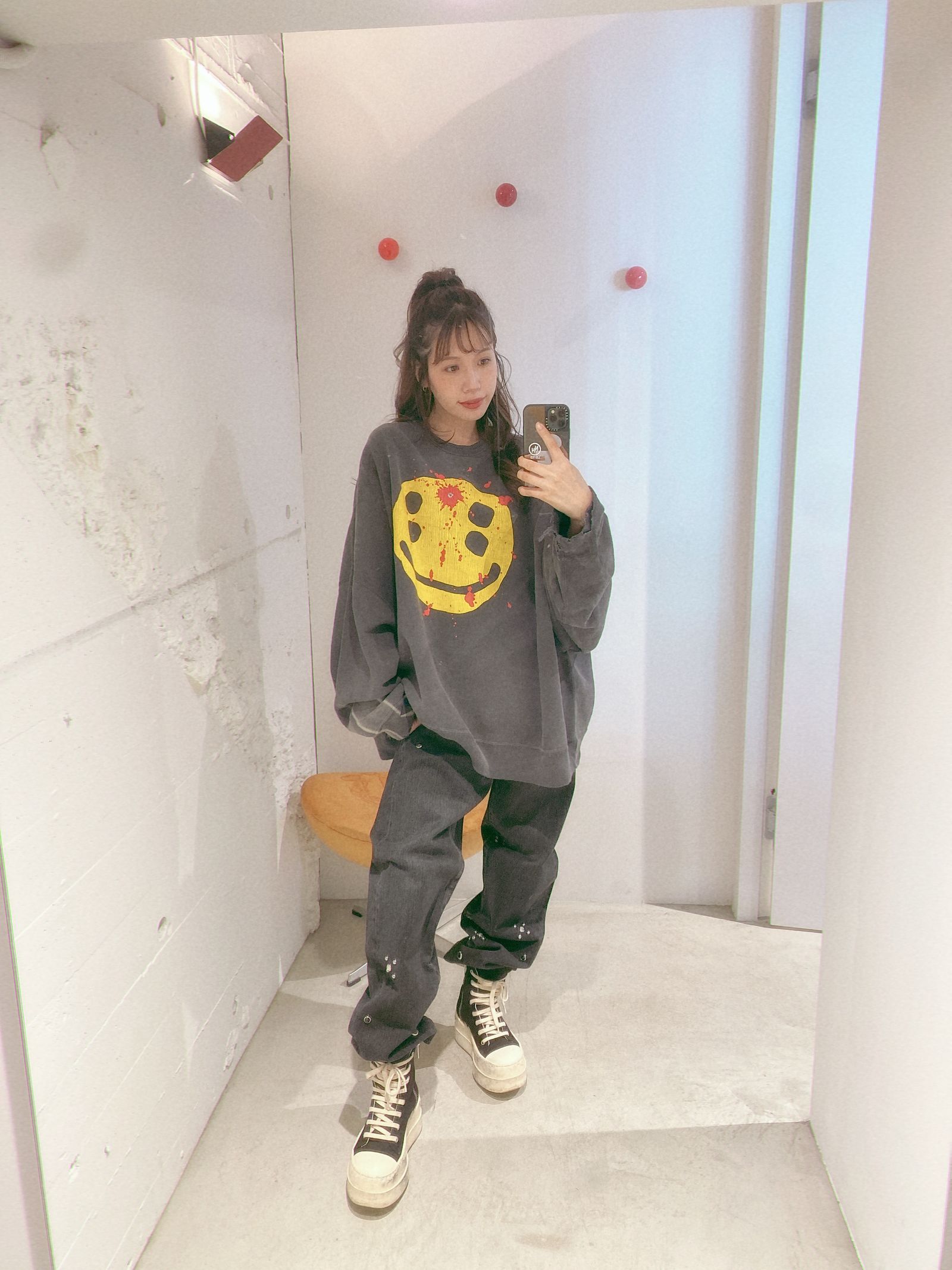 SAINT Mxxxxxx 【セント マイケル】 CP CREW SWT SMILE BLACK