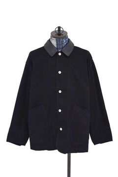 フレッシュサービス 26AW COTTON CANVAS LEATHER COLLAR WORK JACKET(FSC263-30032)BLACK☆9月5日(土)新作発売！