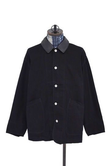 フレッシュサービス 26AW COTTON CANVAS LEATHER COLLAR WORK JACKET(FSC263-30032)BLACK☆9月5日(土)新作発売！