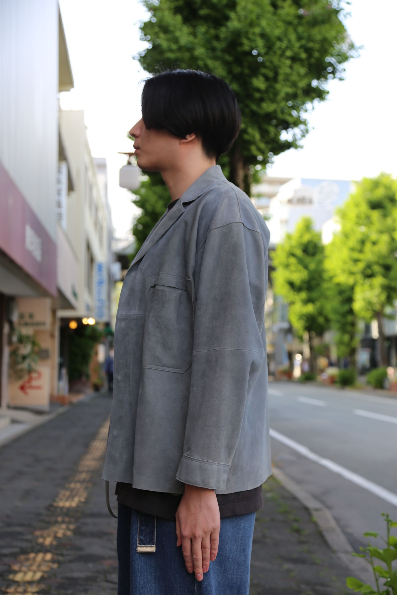 SUEDE OUT-OFF SHIRTS JACKET yoke 21ss