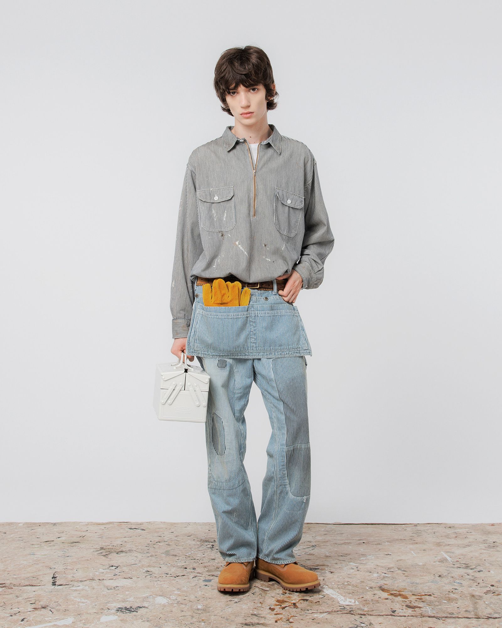【美品】BOWWOW チノパンツ　ペイント加工　XXXL BOWWOW - BOW WOW バウワウ HICKORY PAINTER PANTS with