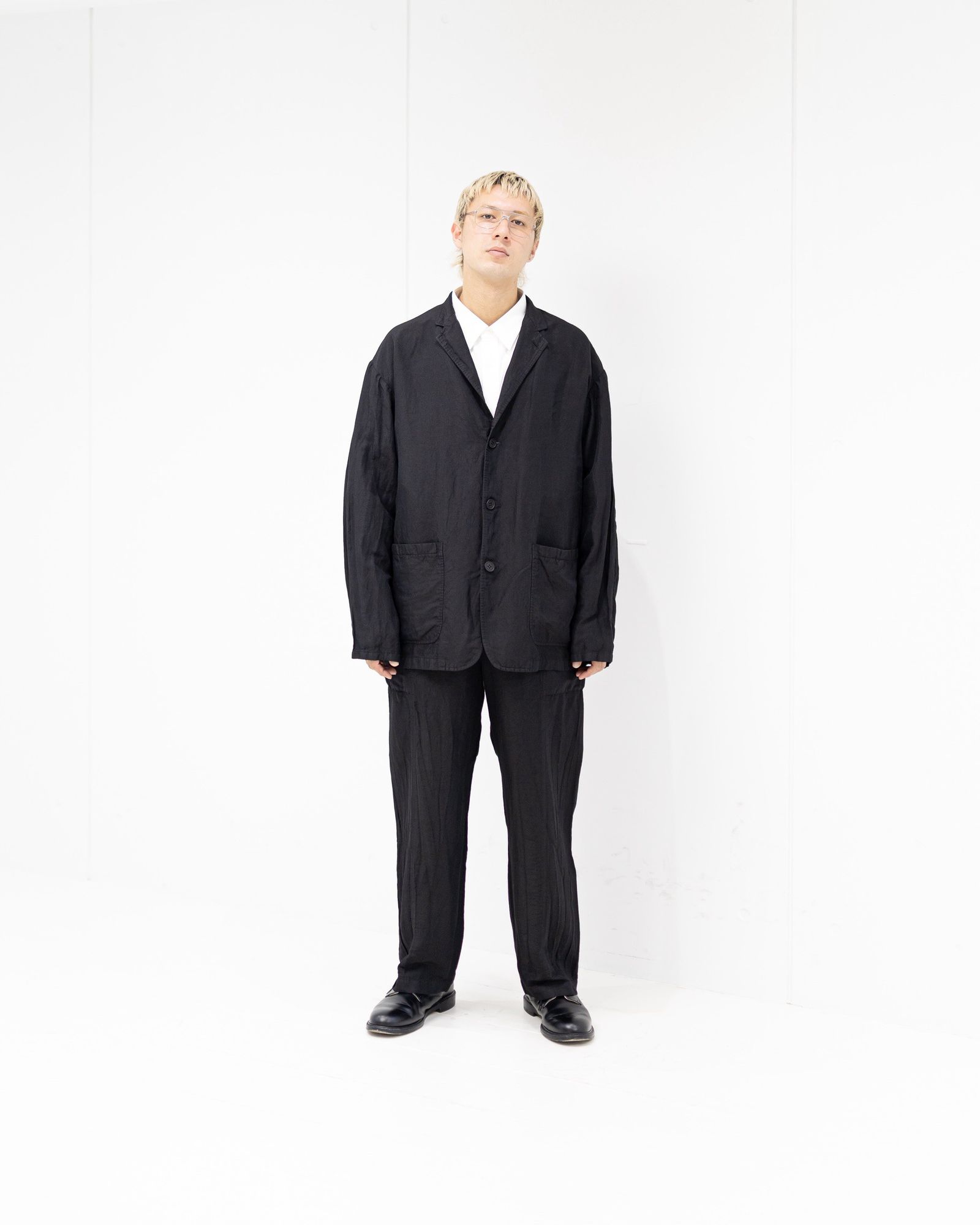 コムデギャルソンオム26SS リネンギャバ製品染3Bジャケット(HQ-J026-051)BLACK☆5月1日(金)発売！